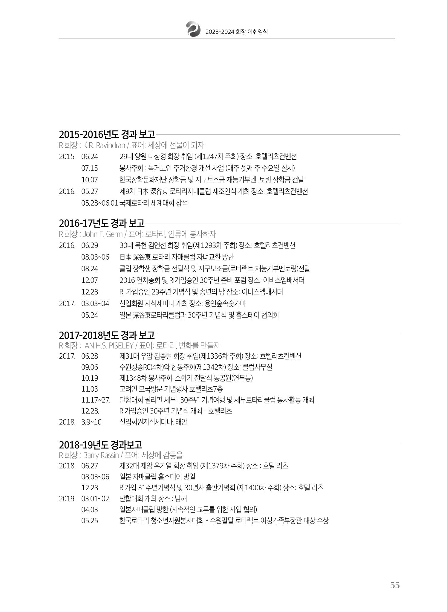 수원팔달로타리클럽 2023-24 회장 이취임식 57페이지