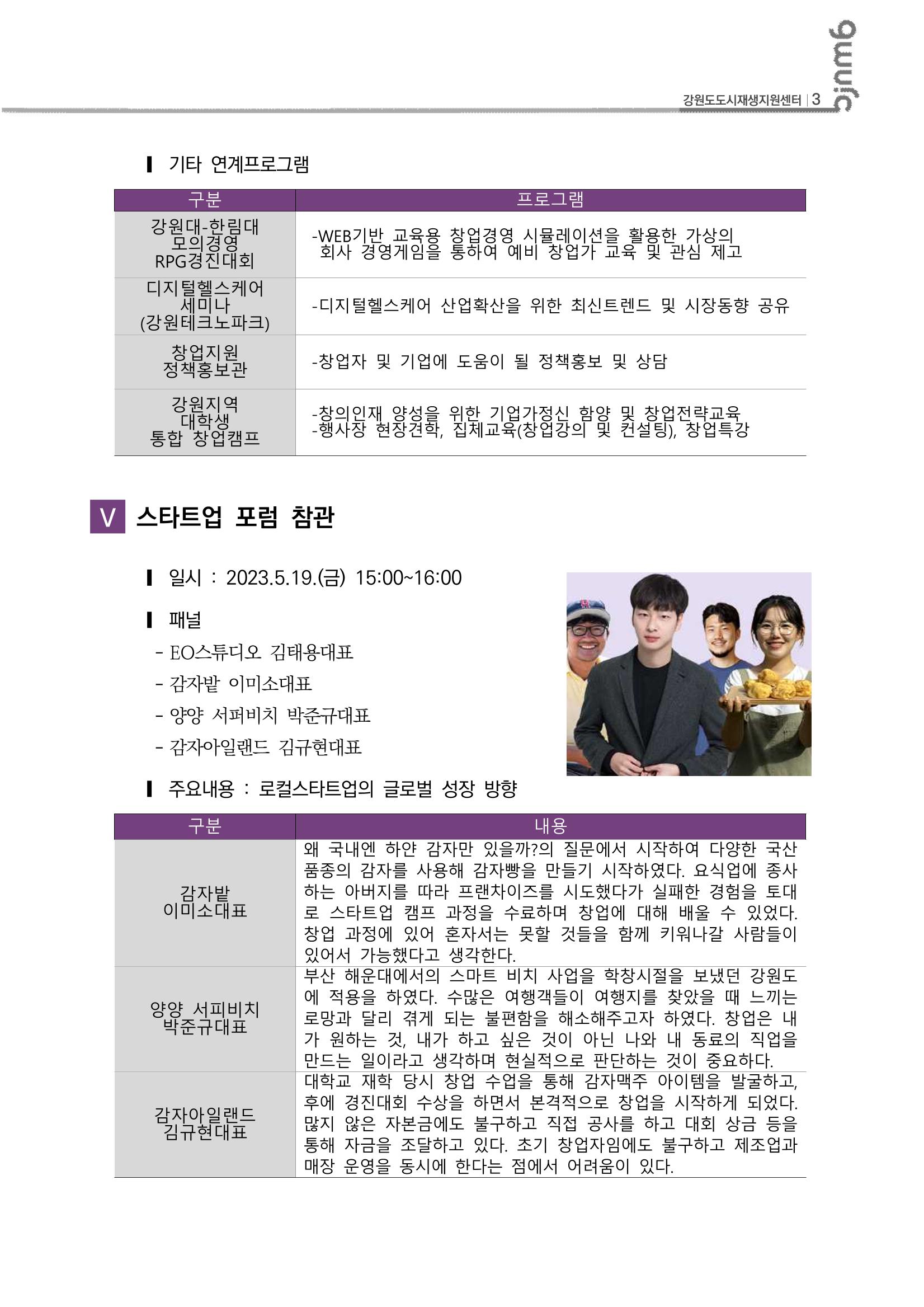 도시재생 리뷰_2023-R10_2023강원스타트업페스티벌 4p