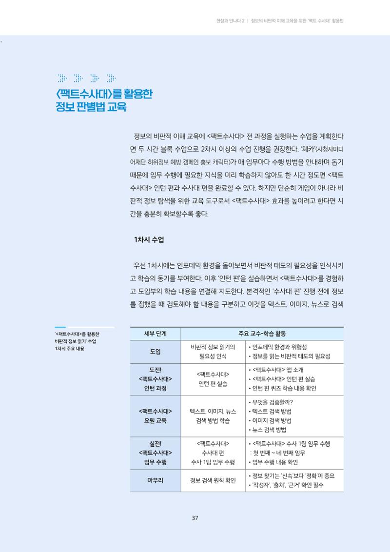 21-5 게임으로 익히는 비판적 태도의 실천법 - 정보의 비판적 이해를 위한 <팩트수사대> 활용 교육 5페이지