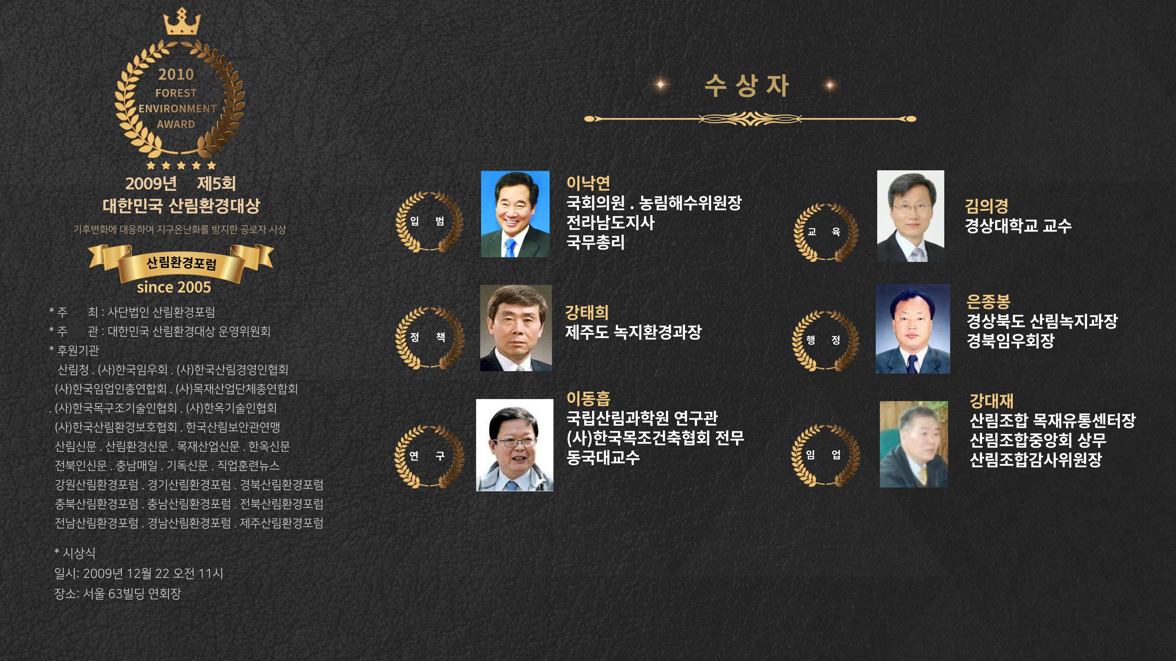 대한민국 산림환경대상 (2005~2022) 15페이지