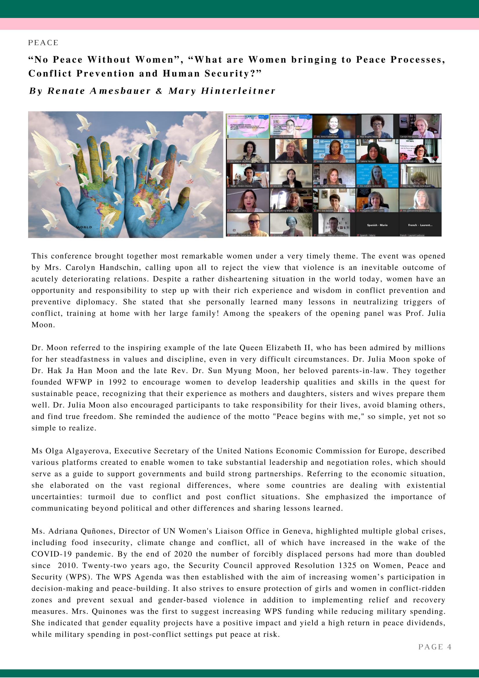 2022년 WFWP 유엔 뉴스레터 #46 4페이지