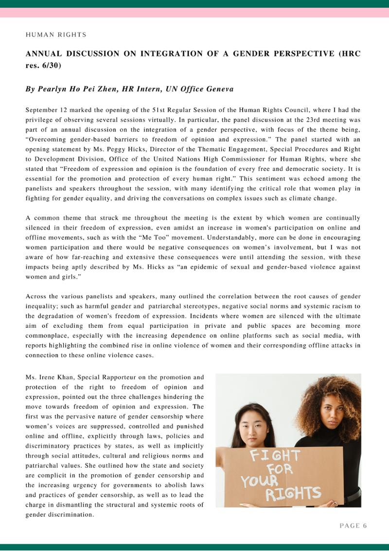 2022년 WFWP 유엔 뉴스레터 #46 6페이지
