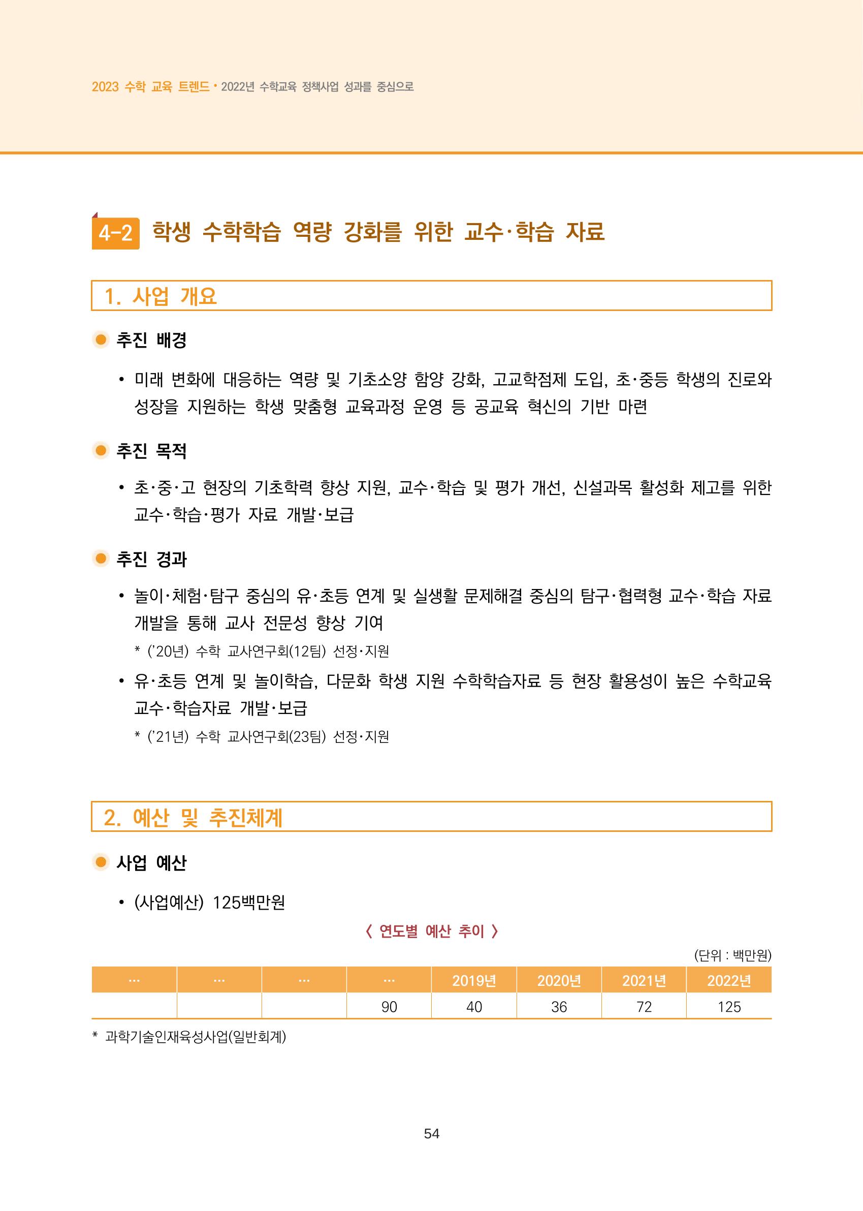 2023년 수학교육 트렌드 -2022년 수학교육 정책사업 성과를 중심으로- 연차보고서 60페이지