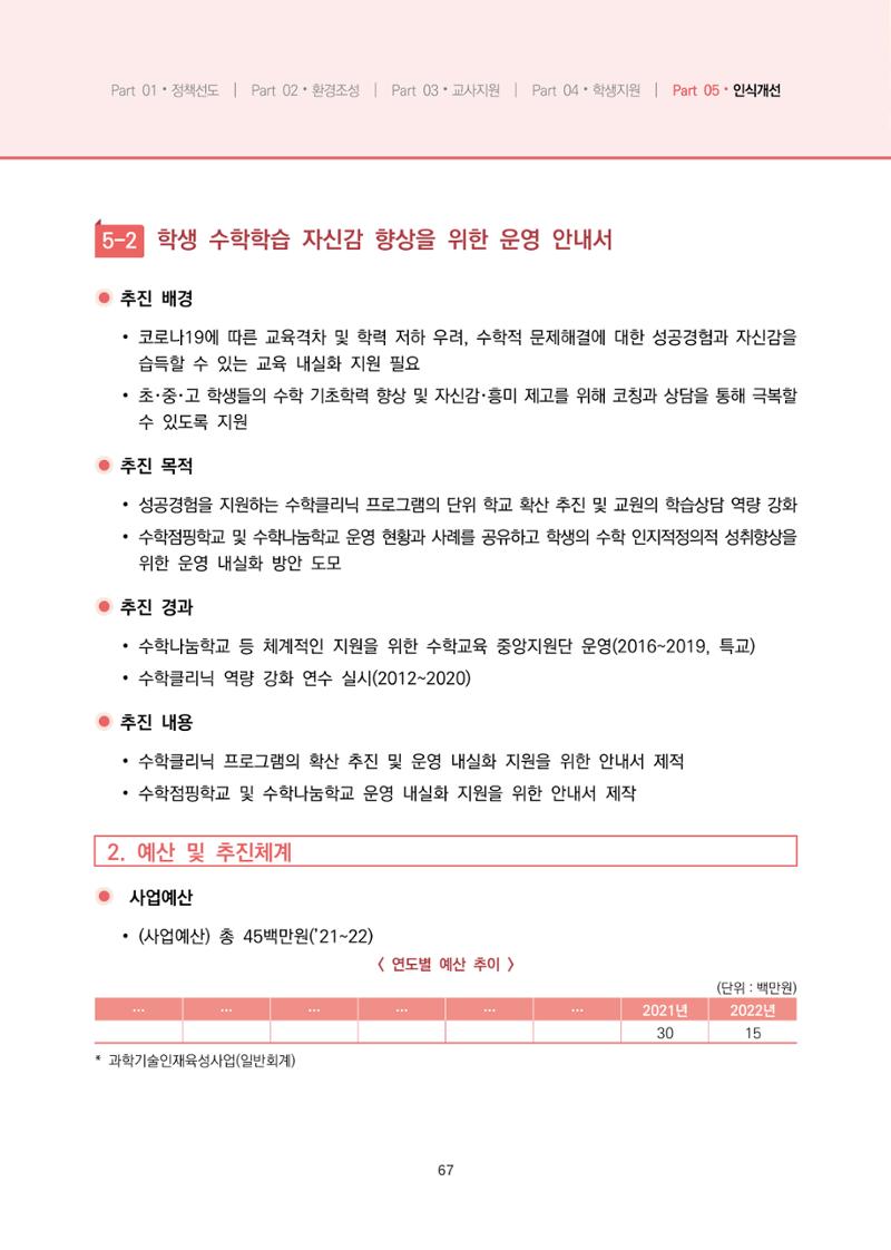 2023년 수학교육 트렌드 -2022년 수학교육 정책사업 성과를 중심으로- 연차보고서 73페이지