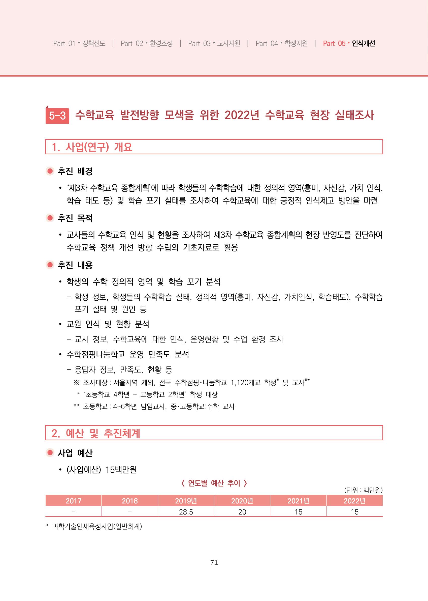 2023년 수학교육 트렌드 -2022년 수학교육 정책사업 성과를 중심으로- 연차보고서 77페이지