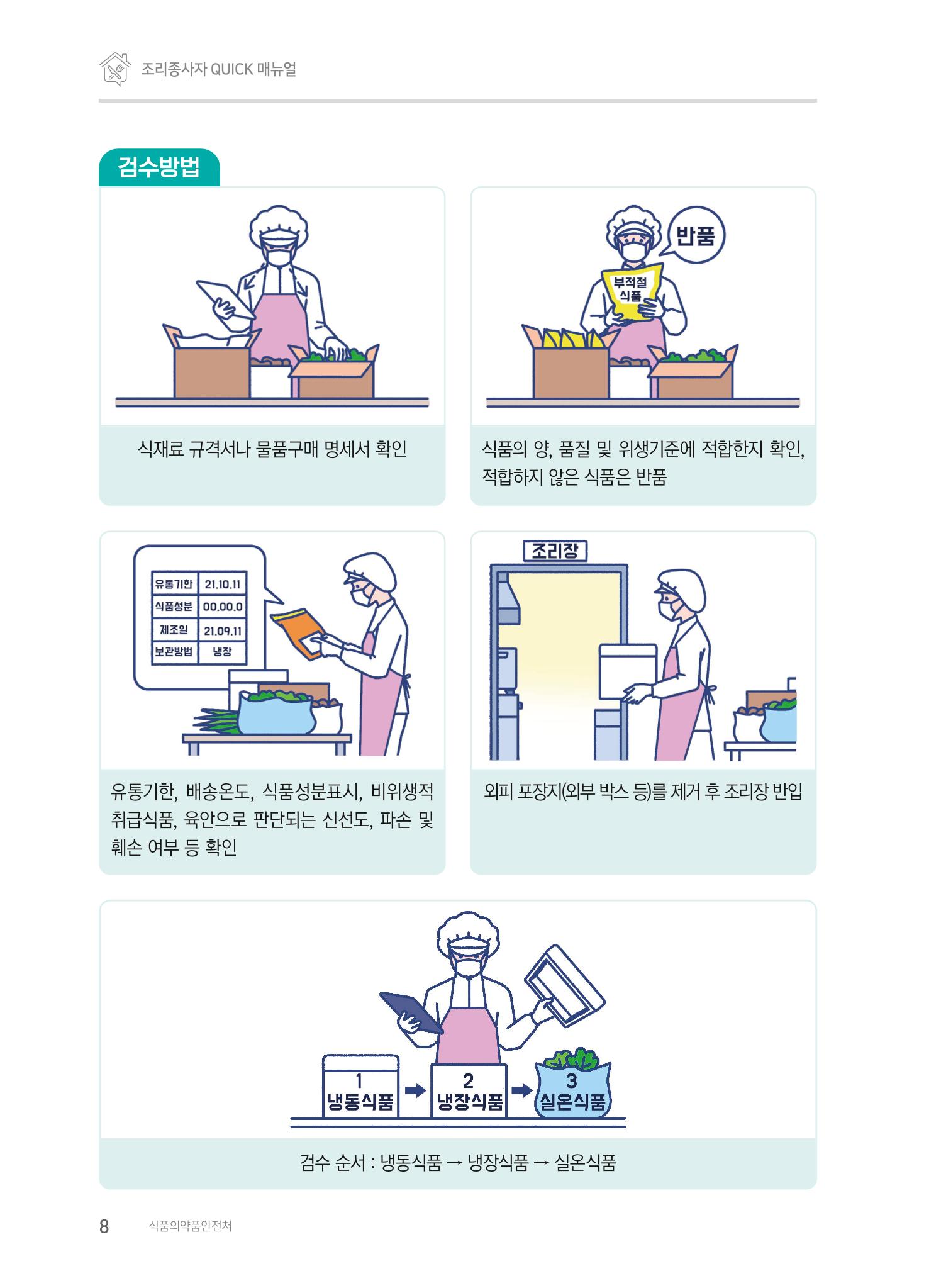 조리종사자 매뉴얼 8페이지