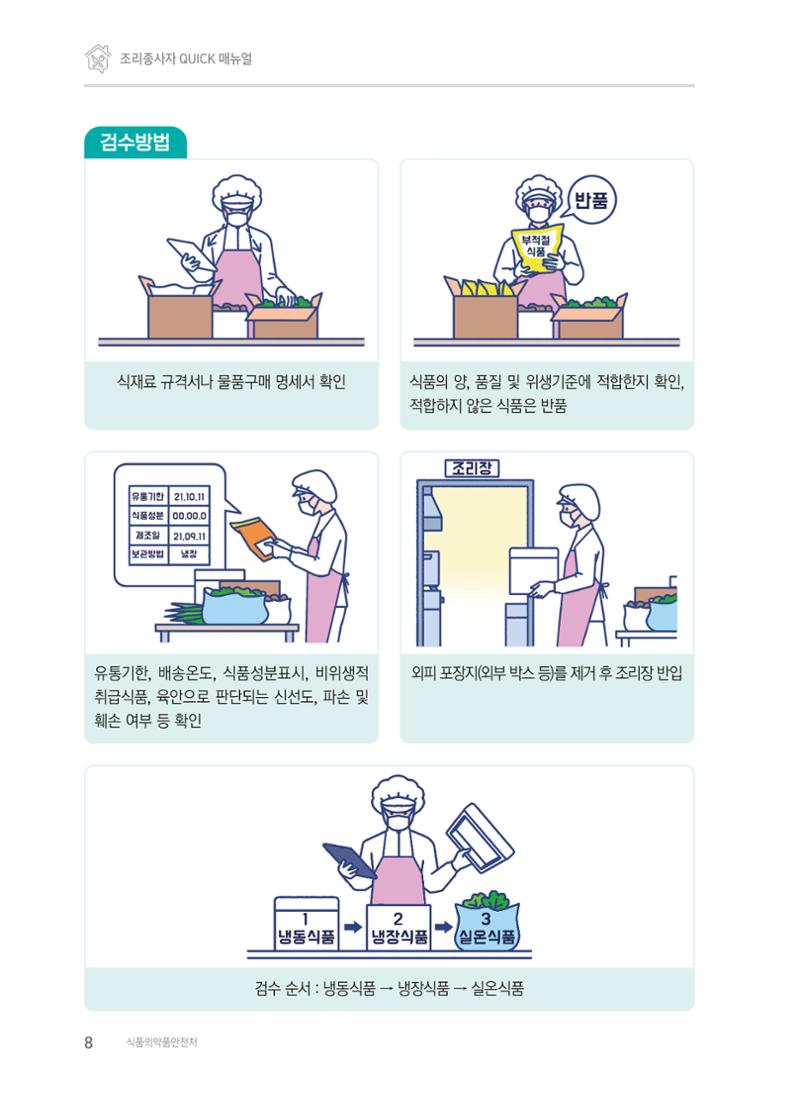 조리종사자 매뉴얼 8페이지