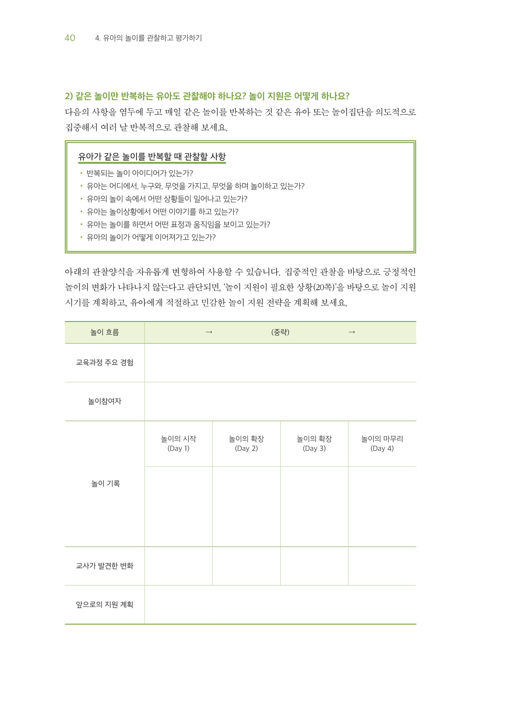 교사를 위한 놀이지원 워크북-교사연수 41페이지