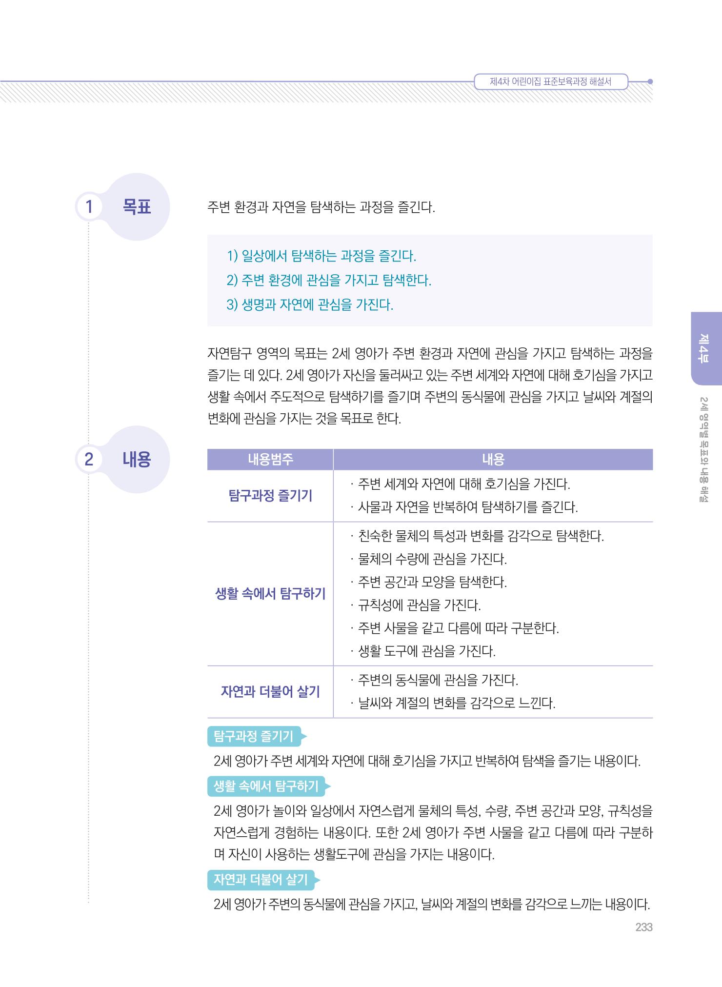제4차 표준보육과정 해설서 233페이지