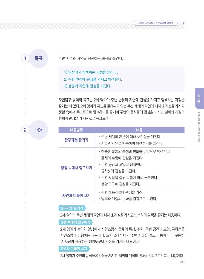 제4차 표준보육과정 해설서 233페이지