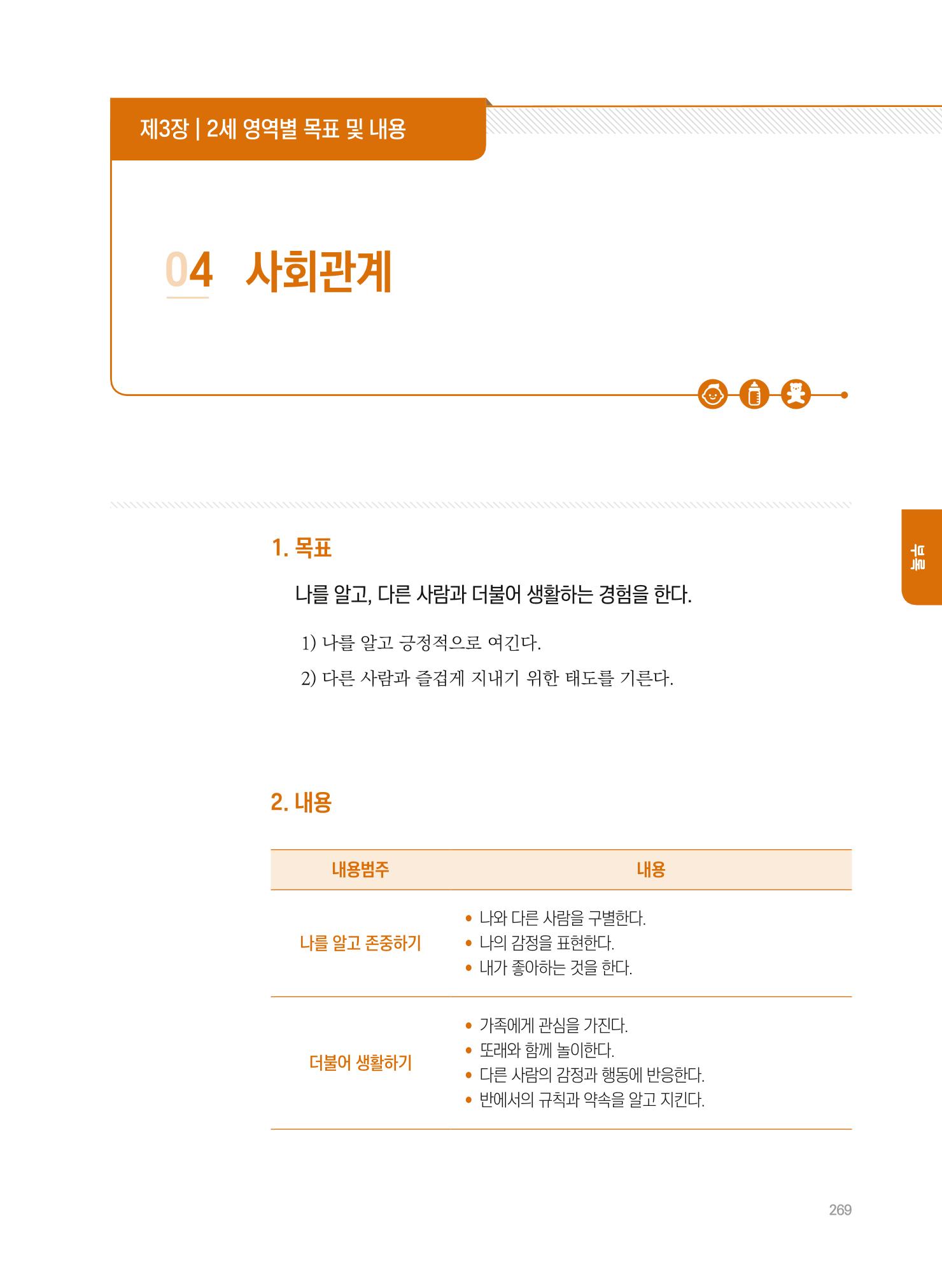 제4차 표준보육과정 해설서 269페이지