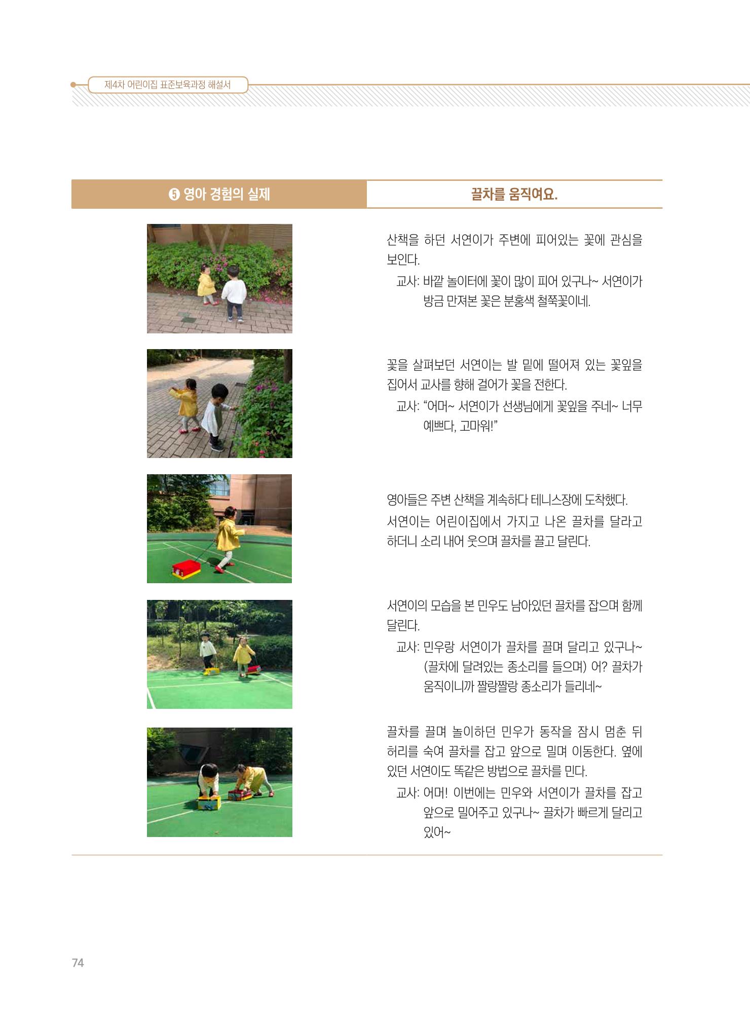 제4차 표준보육과정 해설서 74페이지
