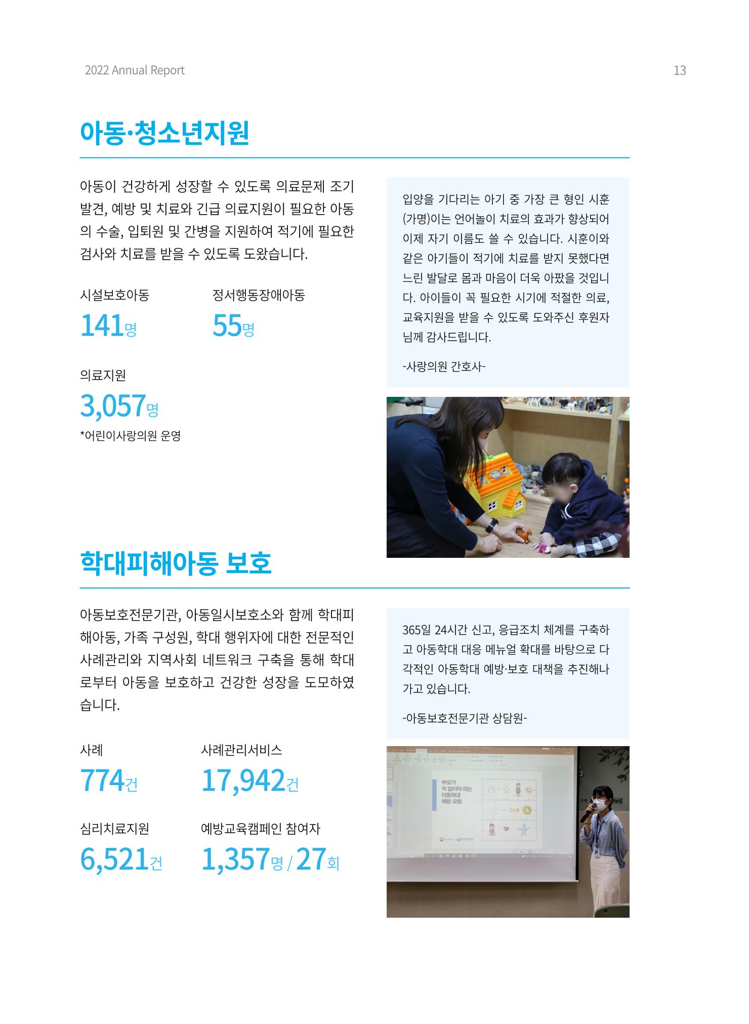 2022 동방사회복지회 연차보고서 13페이지