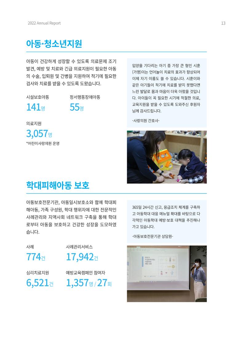 2022 동방사회복지회 연차보고서 13페이지