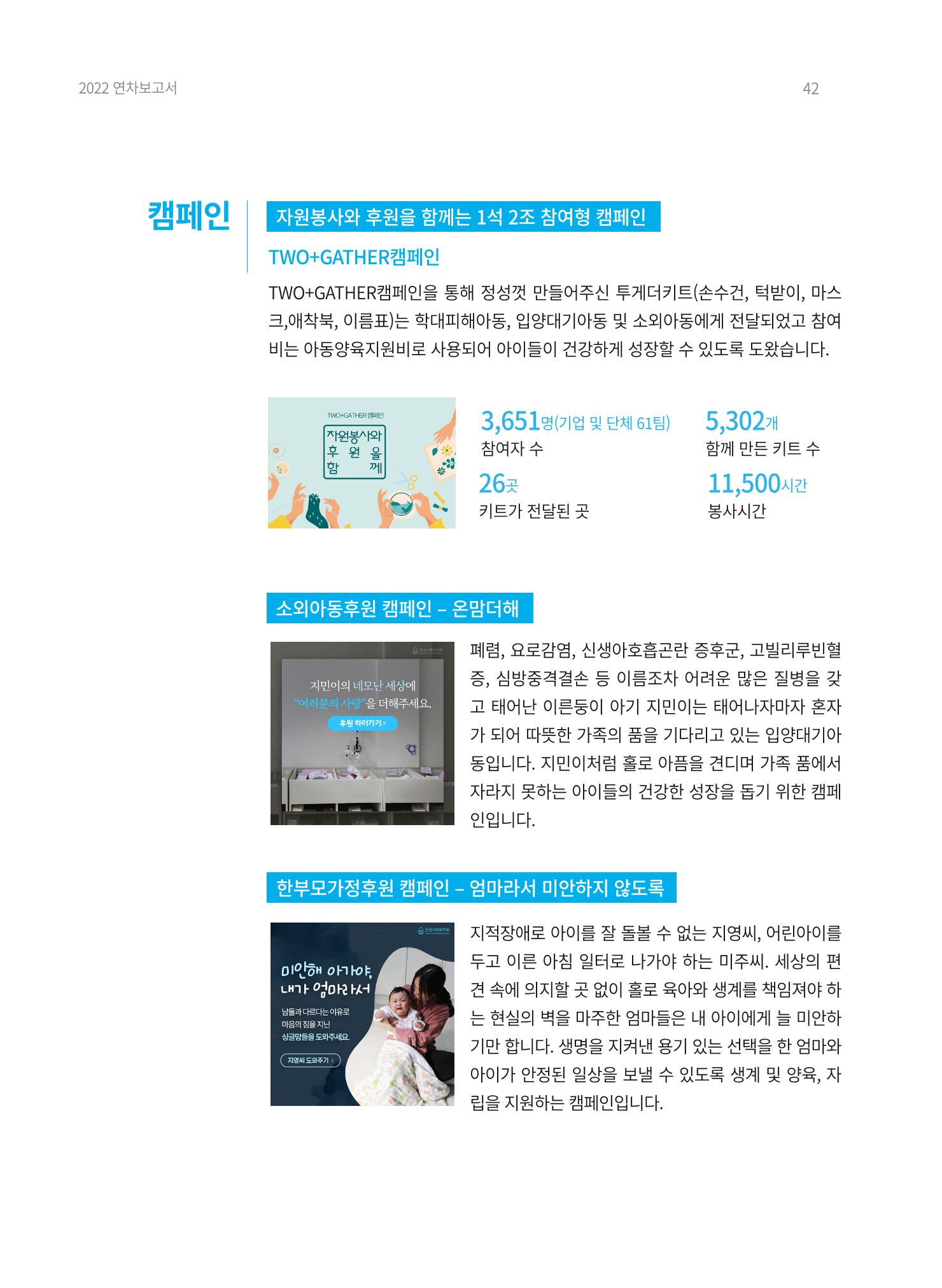 2022 동방사회복지회 연차보고서 42페이지