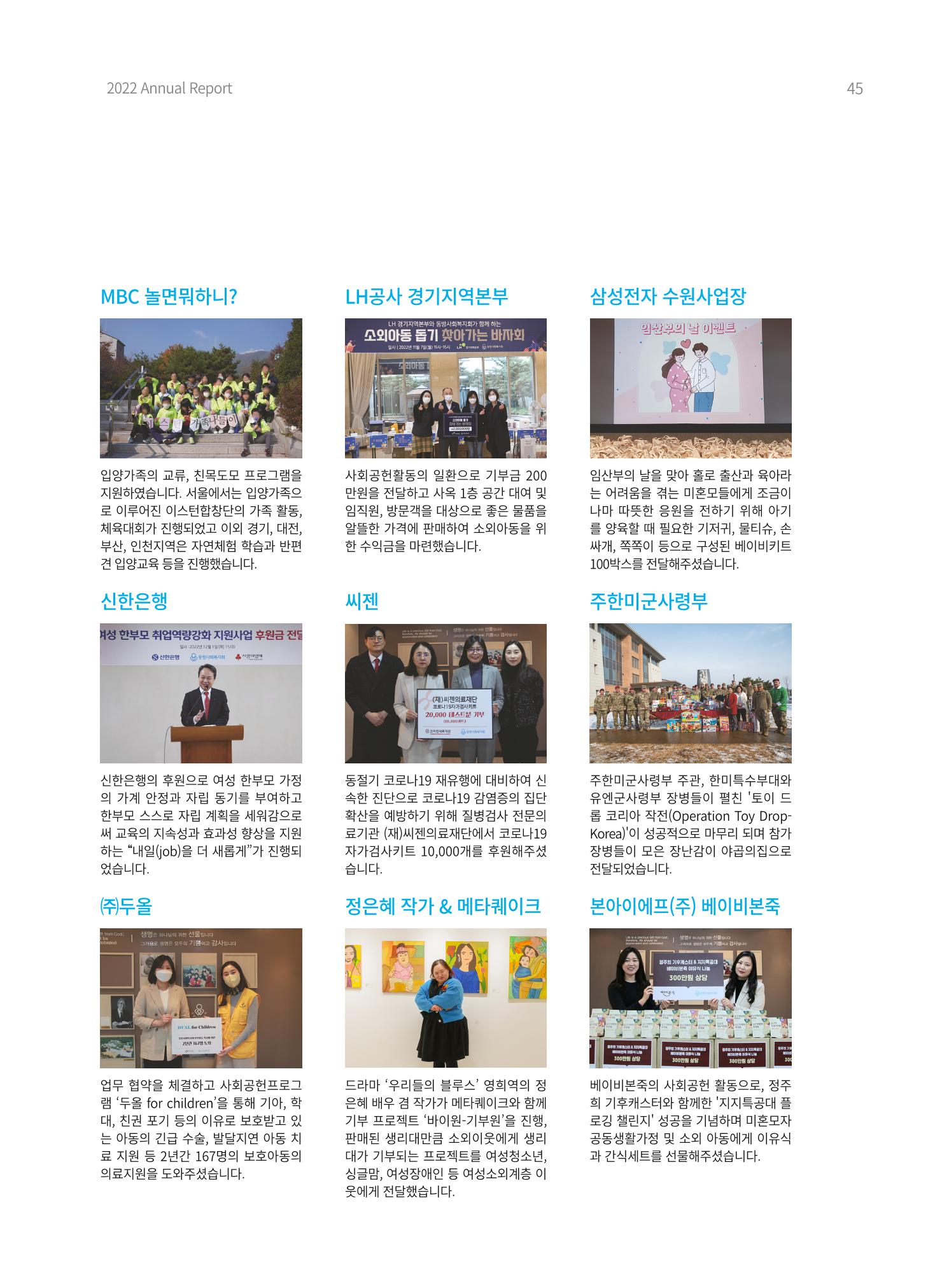 2022 동방사회복지회 연차보고서 45페이지