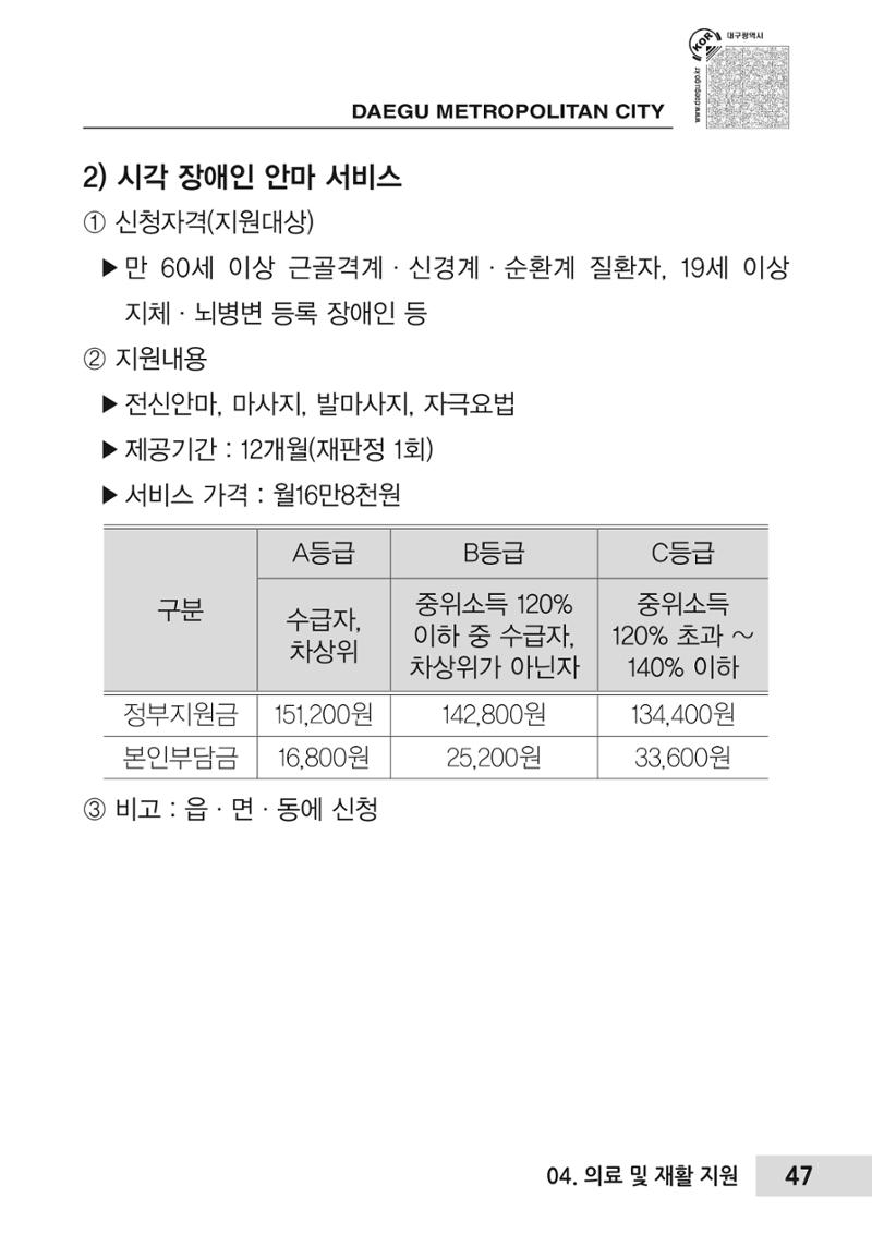 대구시 장애인복지서비스 한 권으로 알아보기 51페이지
