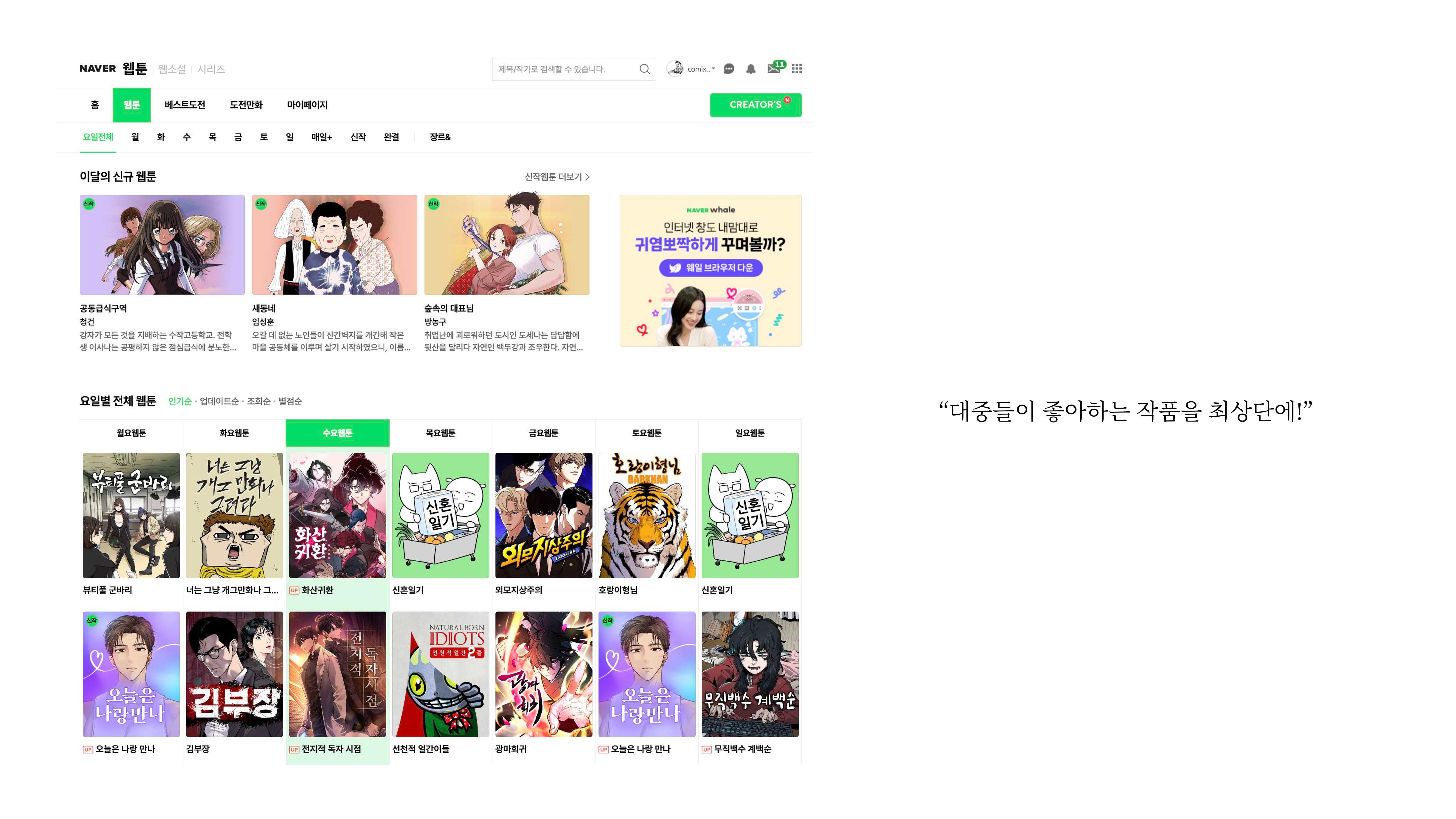 2023 제2차 열린만화포럼 in 부산 : 네이버 웹툰의 흥행 요소 비교 분석 발제문_네이버웹툰 스튜디오 제작 시스템의 크리에이티브 구조 11페이지