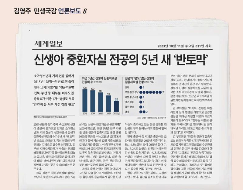 <국회의원 김영주> 2023 민생국감 언론보도 9페이지