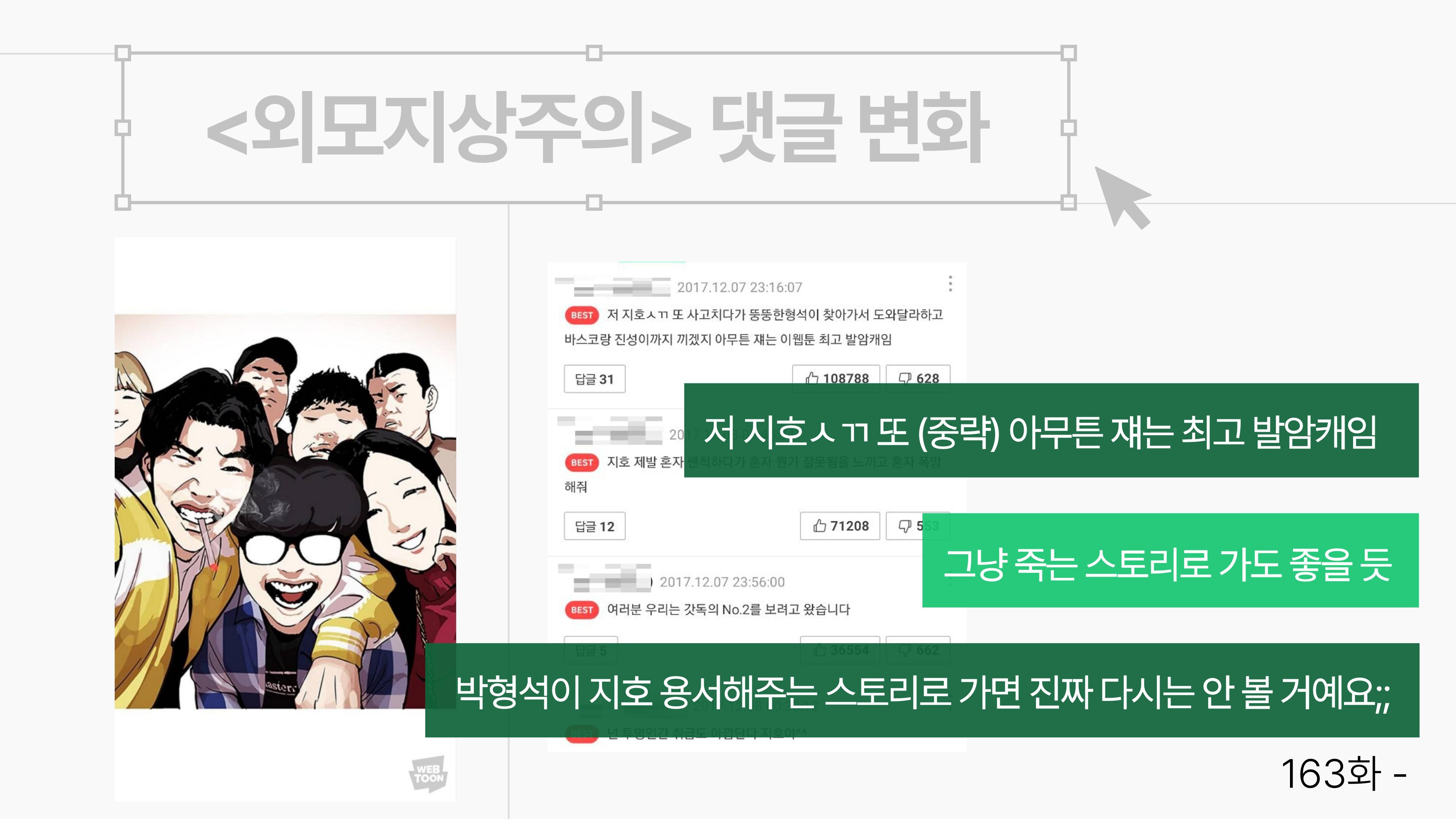 2023 제2차 열린만화포럼 in 부산 : 네이버 웹툰의 흥행 요소 비교 분석 발제문_박태준 일진만화의 구조와 가치 34페이지
