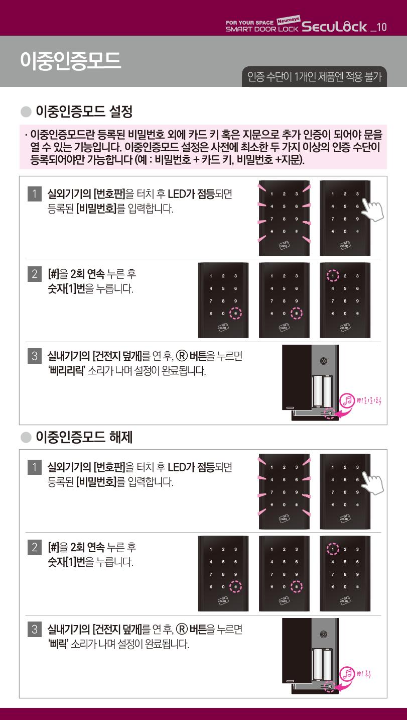 (설명서) 시큐락 ND-H1000 도어락 10페이지