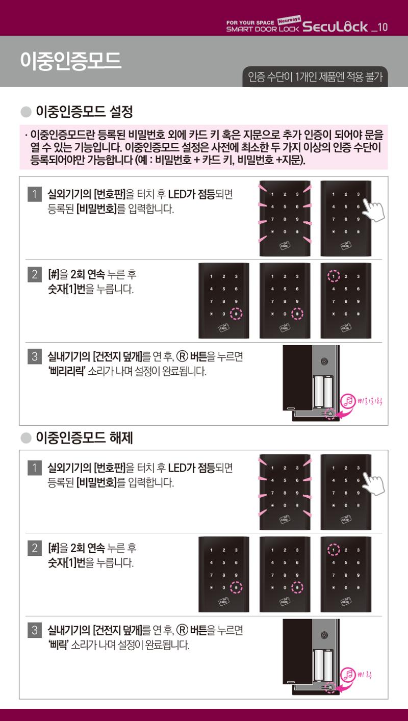 (설명서) 시큐락 ND-H1000 도어락 10페이지