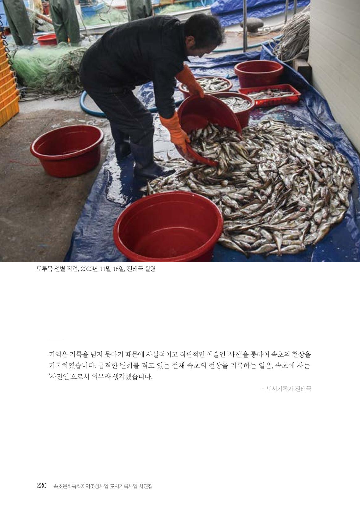 속초 문화특화지역조성사업 『도시기록사업 사진집』 231페이지