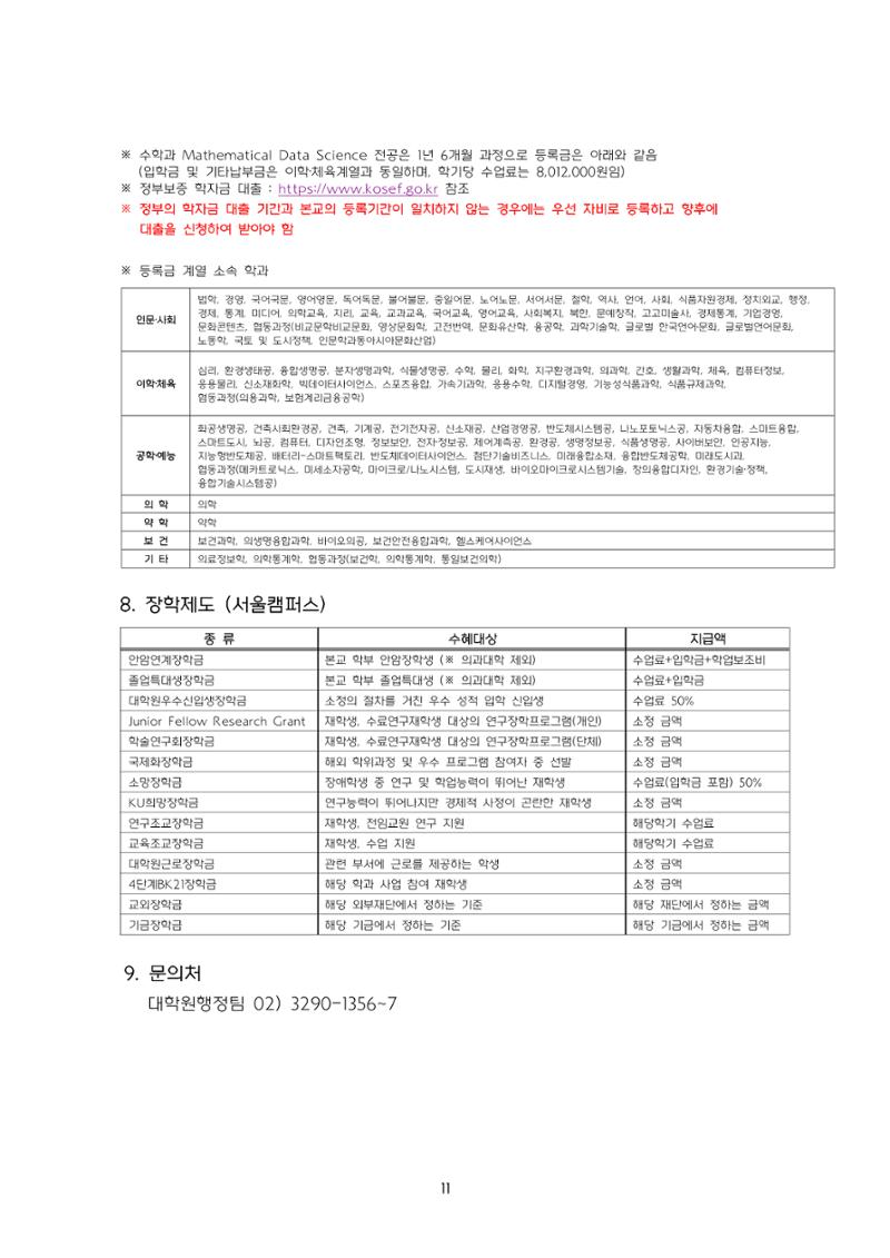 고려대학교 일반대학원 2024학년도 전기 신입학전형 11페이지