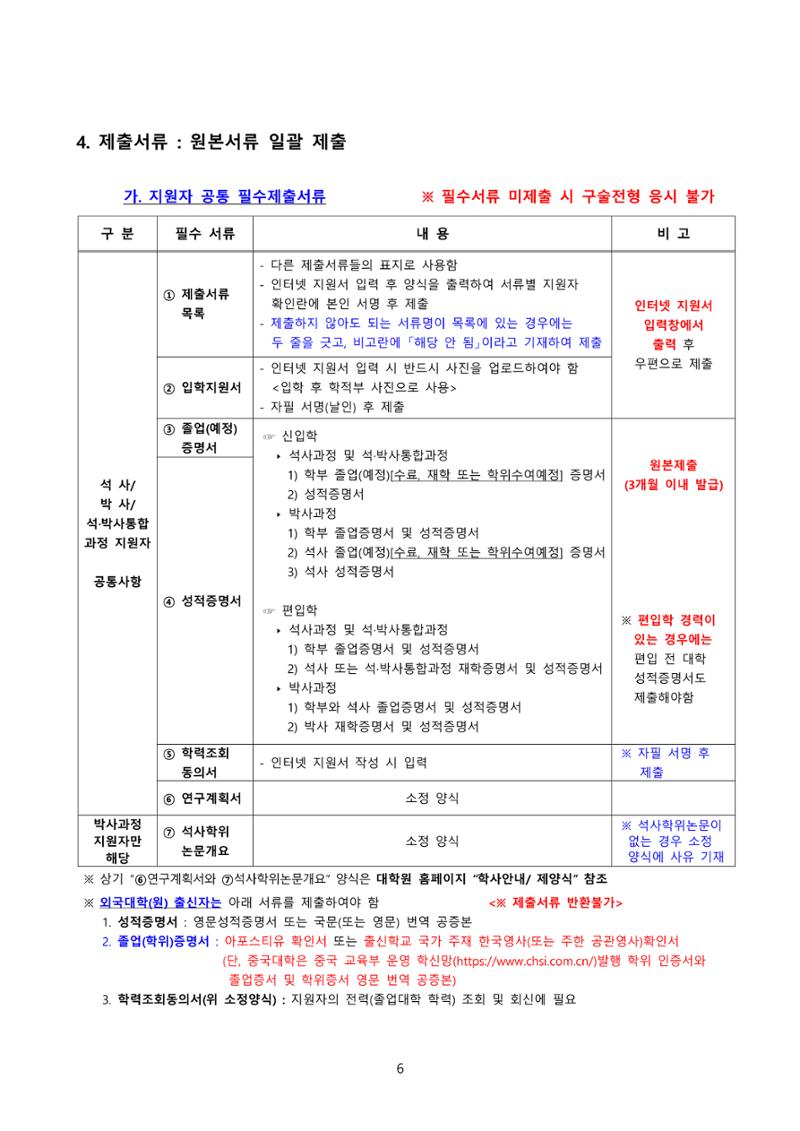 고려대학교 일반대학원 2023학년도 후기 신입학전형 6페이지