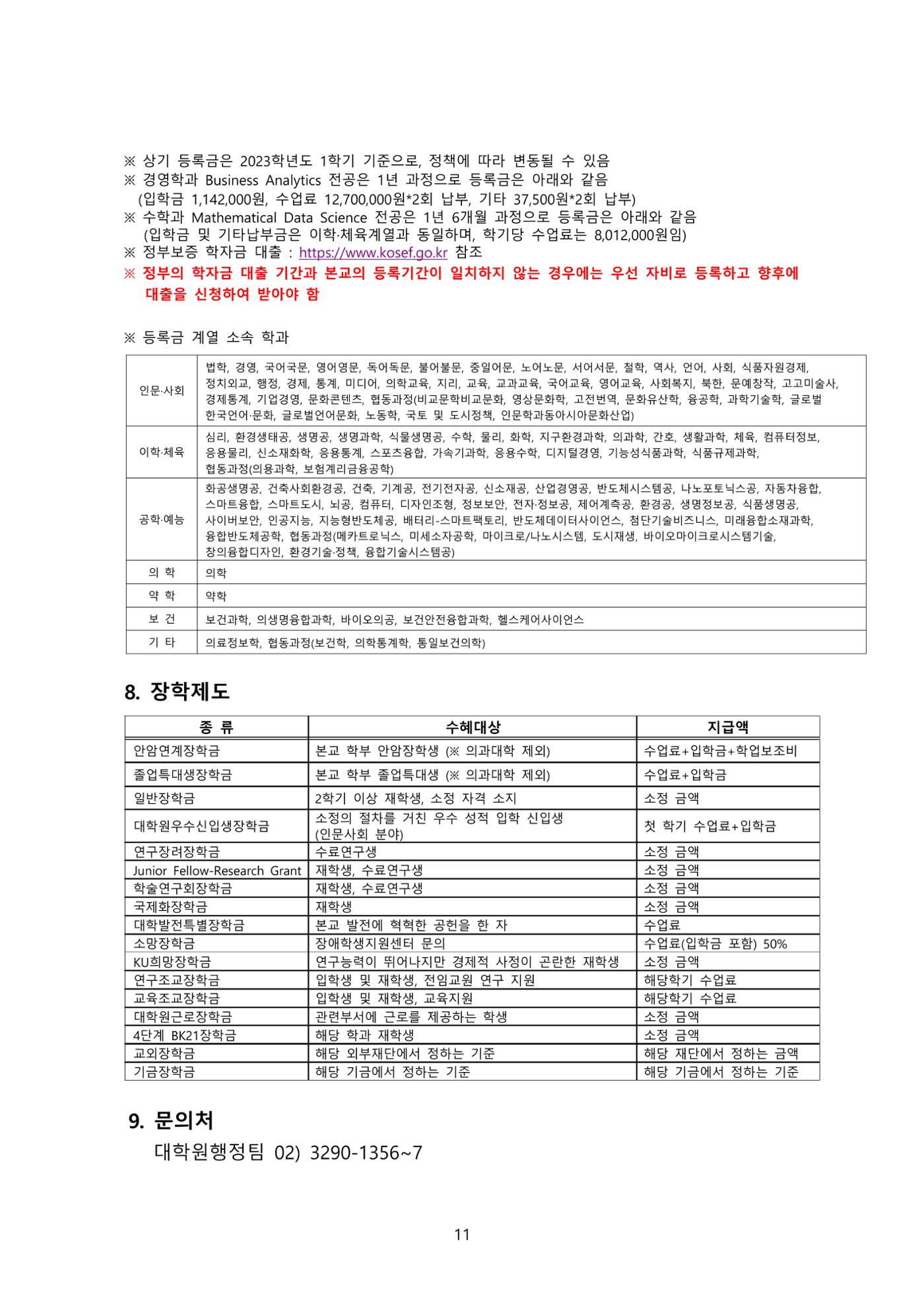 고려대학교 일반대학원 2023학년도 후기 신입학전형 11페이지