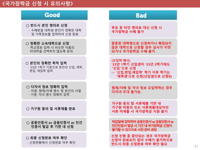 [국가장학금]신청 메뉴얼 안내(모바일) 31페이지