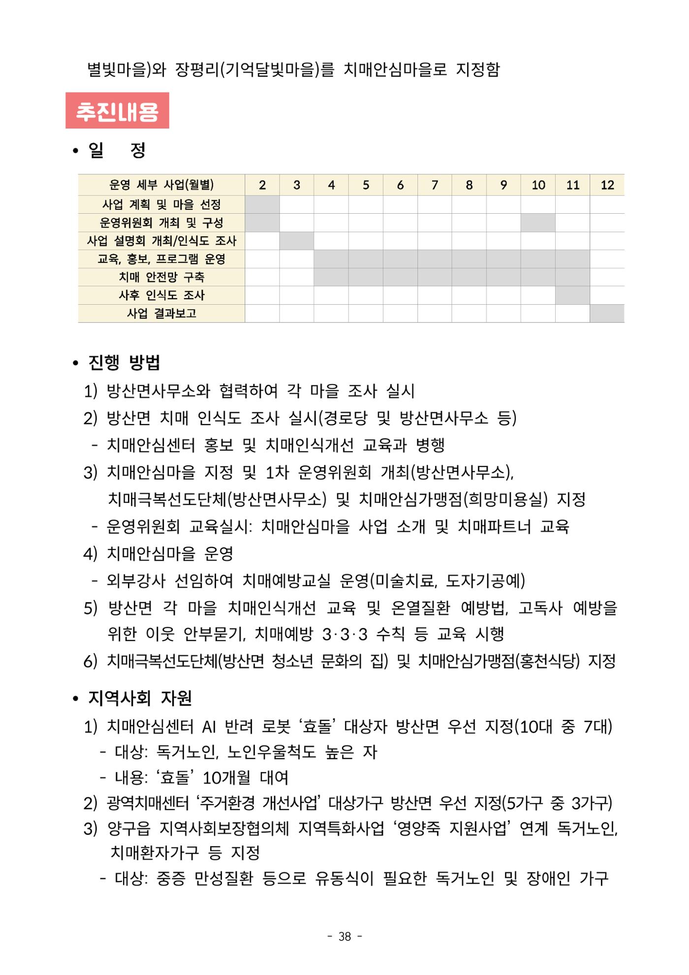 2023년 강원특별자치도 치매안심마을 사례집 38페이지