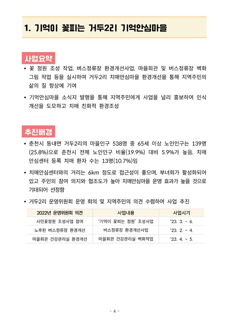 2023년 강원특별자치도 치매안심마을 사례집 4페이지