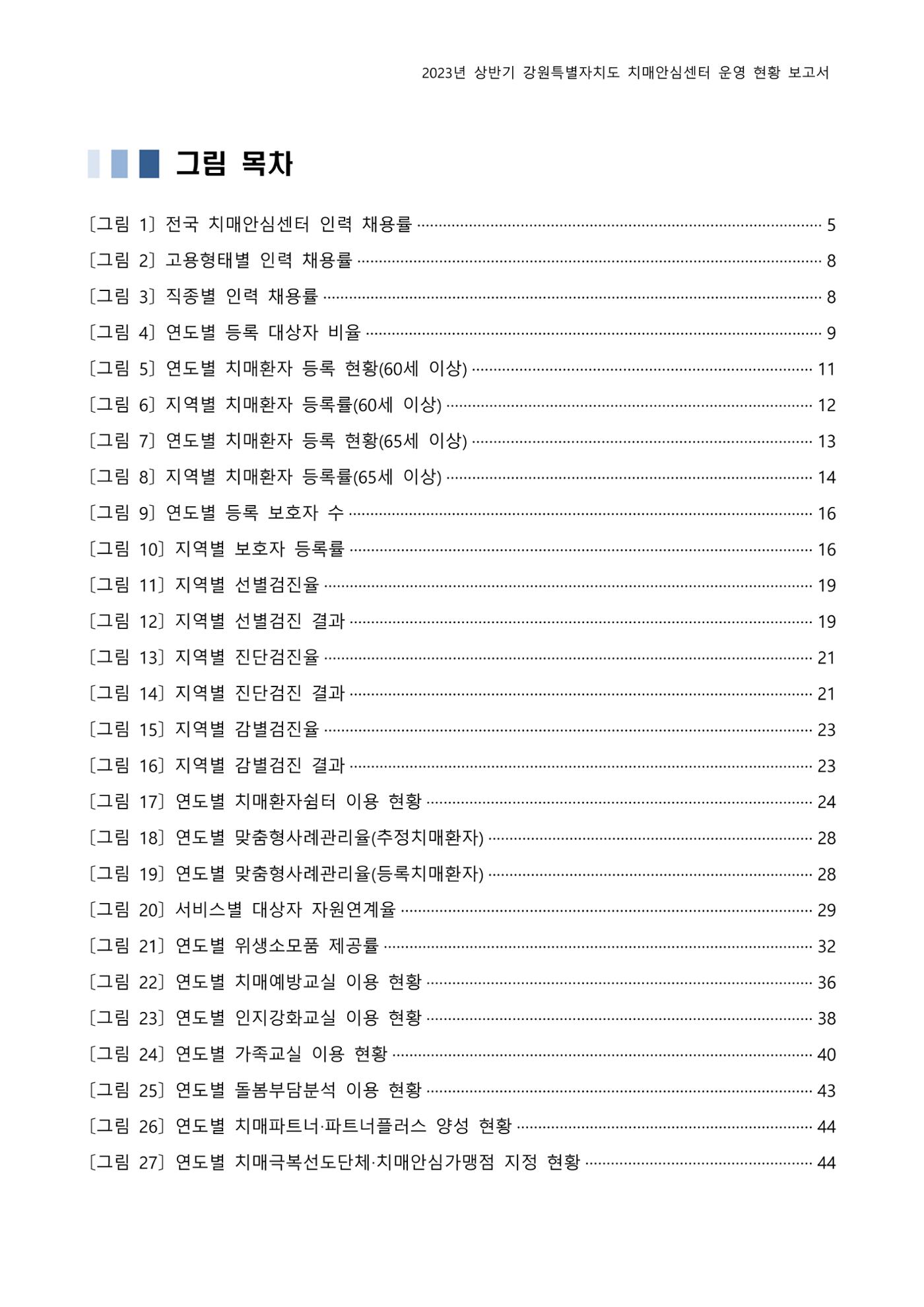 2023년 상반기 강원 치매안심센터 운영 현황 보고서 5p