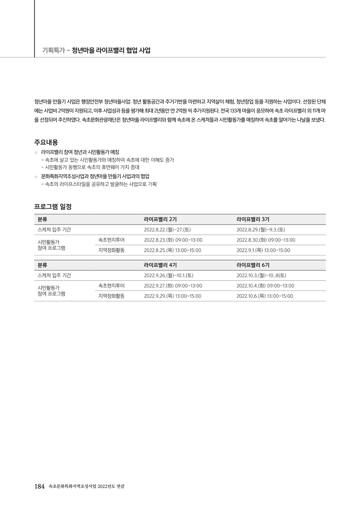 속초문화특화지역조성사업 2022년도 연감 183페이지