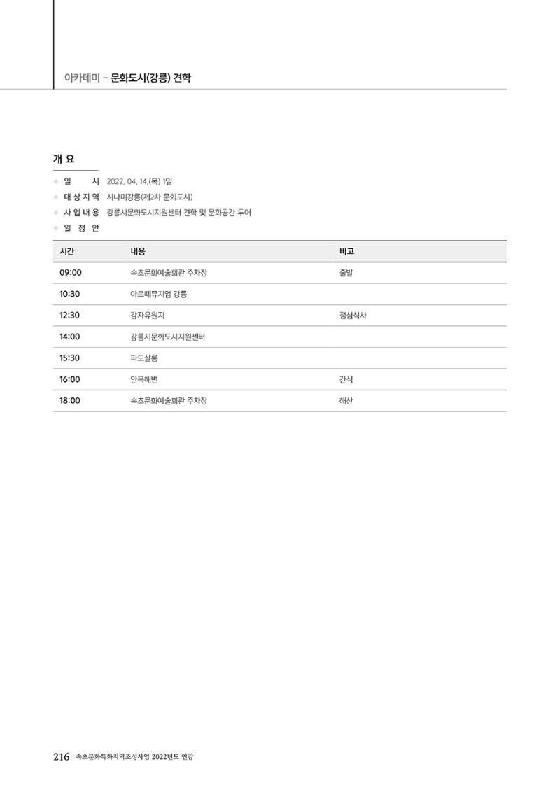 속초문화특화지역조성사업 2022년도 연감 215페이지