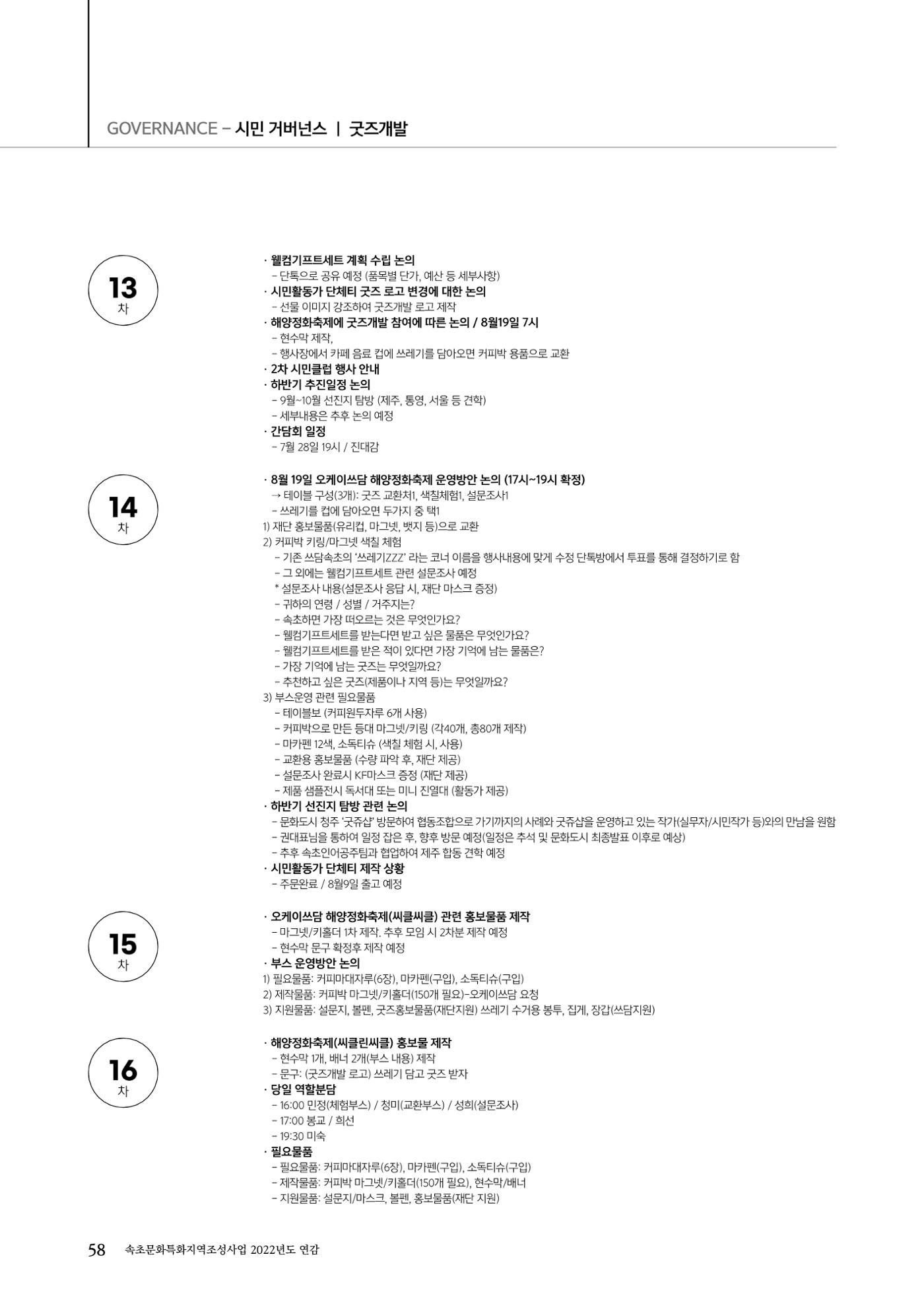 속초문화특화지역조성사업 2022년도 연감 57페이지