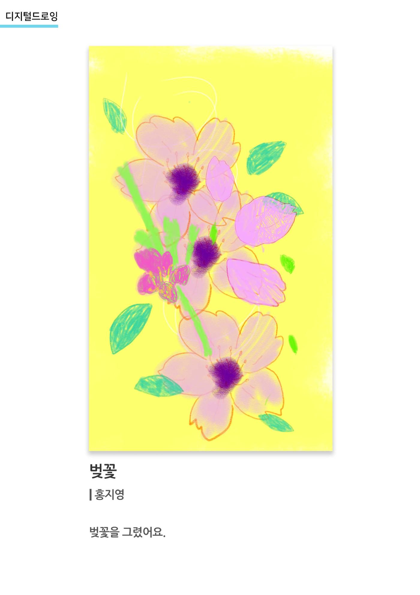갤러리 비상_겨울기획전 일년동화_디지털드로잉_벚꽃 1페이지