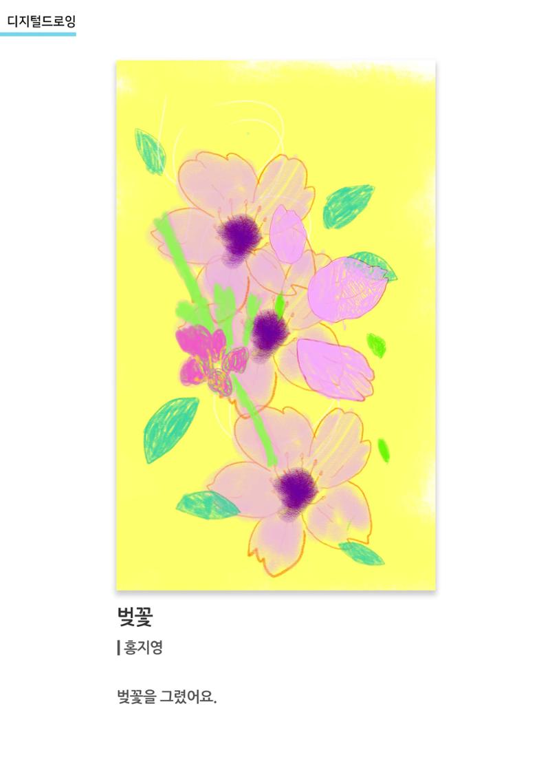 갤러리 비상_겨울기획전 일년동화_디지털드로잉_벚꽃 1페이지