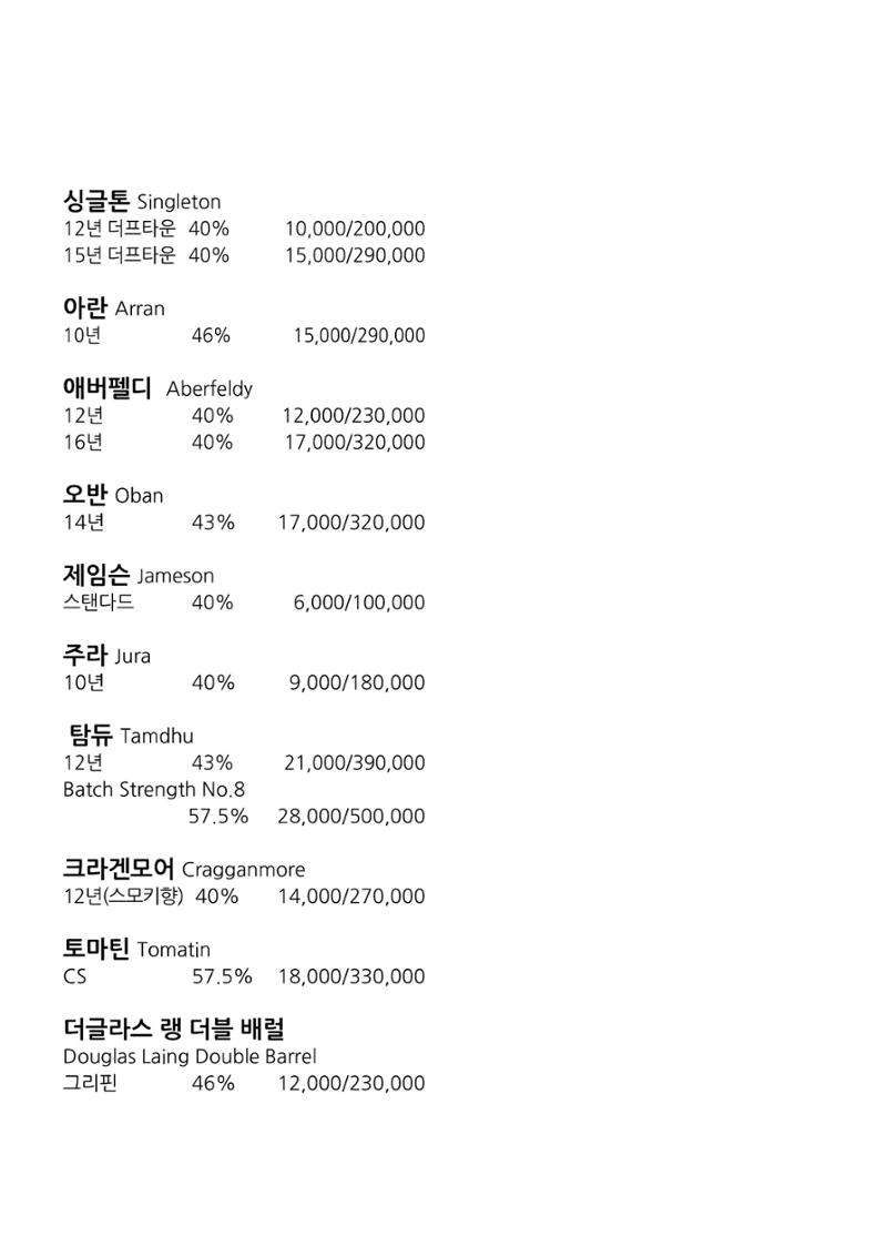 블루몽크 위스키바 메뉴 4페이지