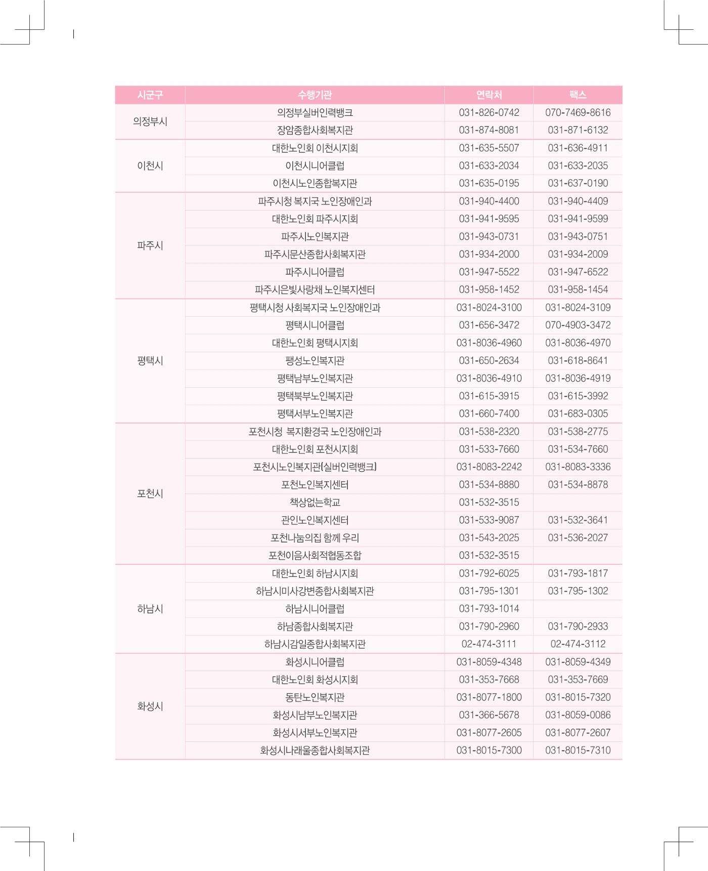 경기도노인일자리지원센터 리플렛 제작 14페이지