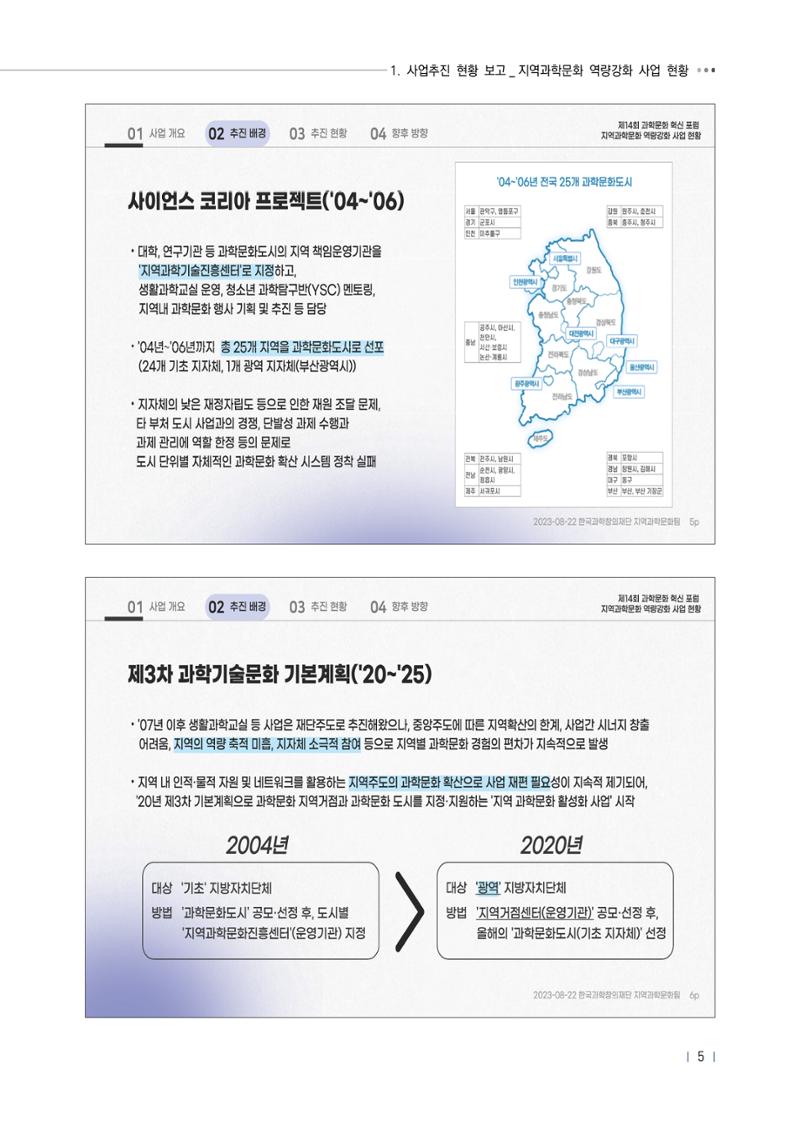 제14회 과학문화 혁신포럼 자료집_지역과학문화 역량강화 사업 활성화 9페이지
