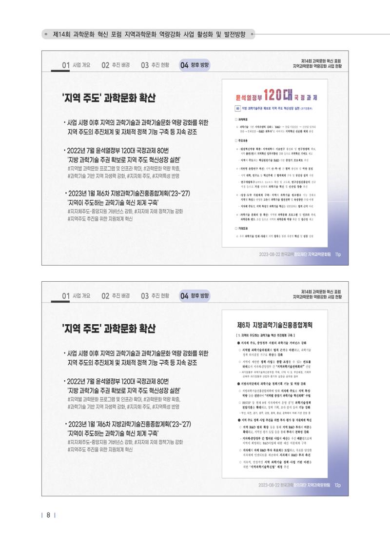 제14회 과학문화 혁신포럼 자료집_지역과학문화 역량강화 사업 활성화 12페이지