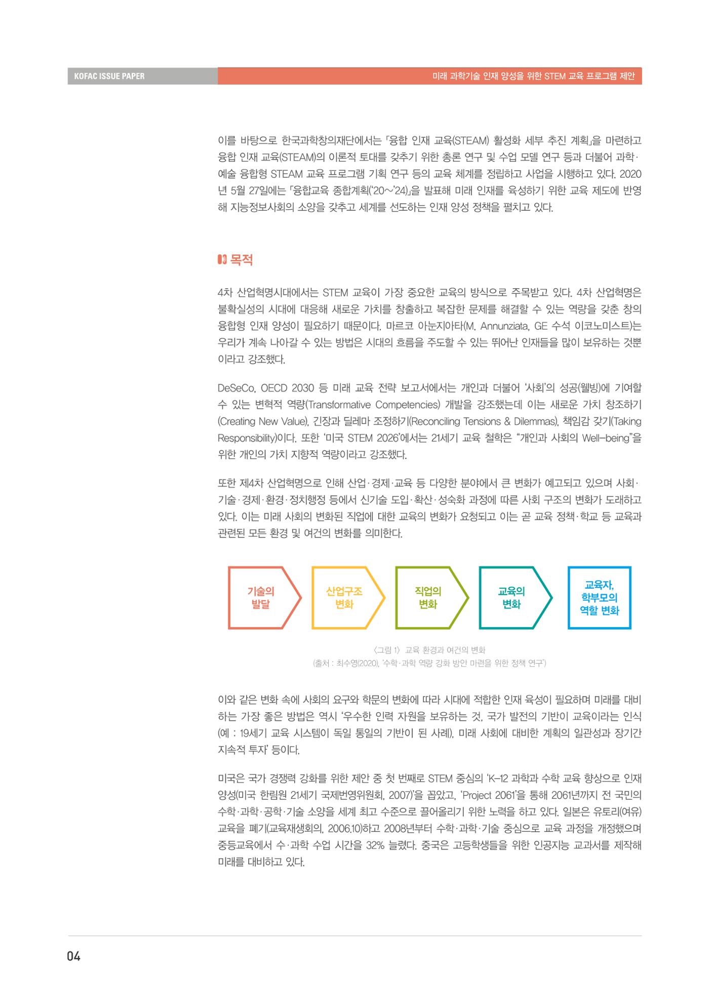 이슈페이퍼-미래 과학기술인재 양성을 위한 stem 교육 프로그램 제안 4페이지
