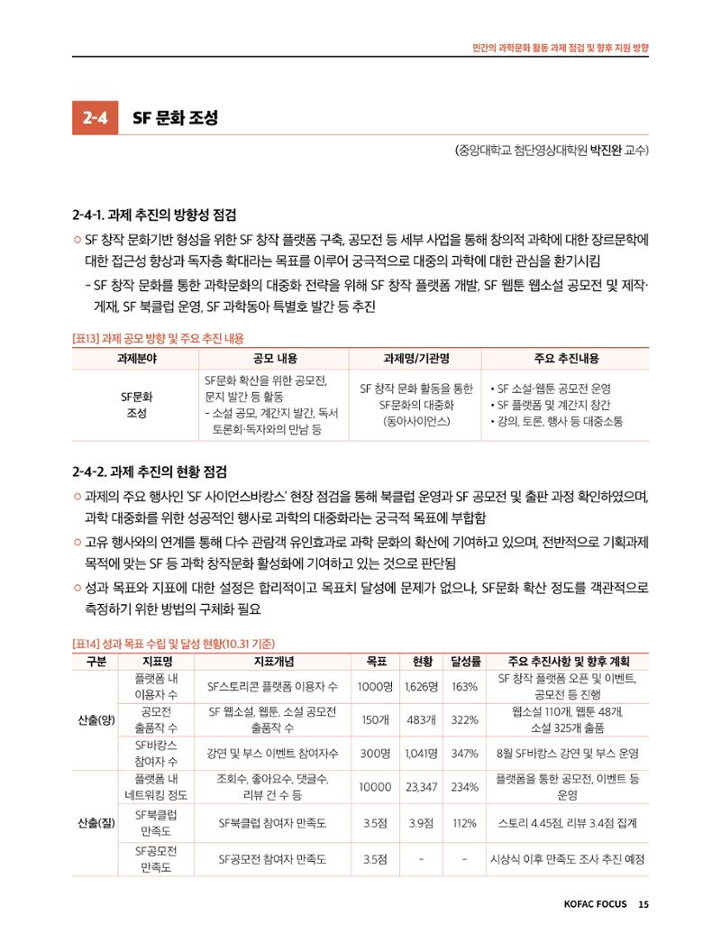 코팩포커스_민간의 과학문화 활동 과제 점검 및 향후 지원 방향 15페이지