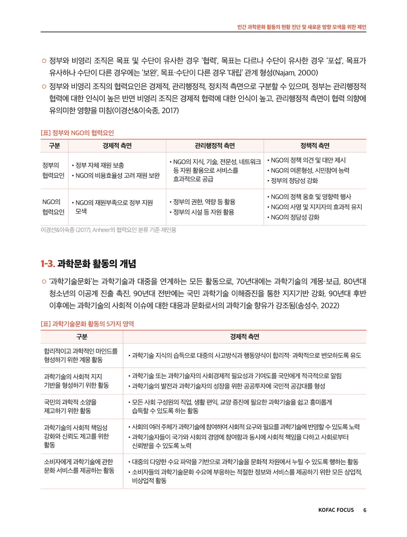 코팩포커스_민간 과학문화 활동의 현황 진단 및 새로운 방향 모색을 위한 제언 6페이지