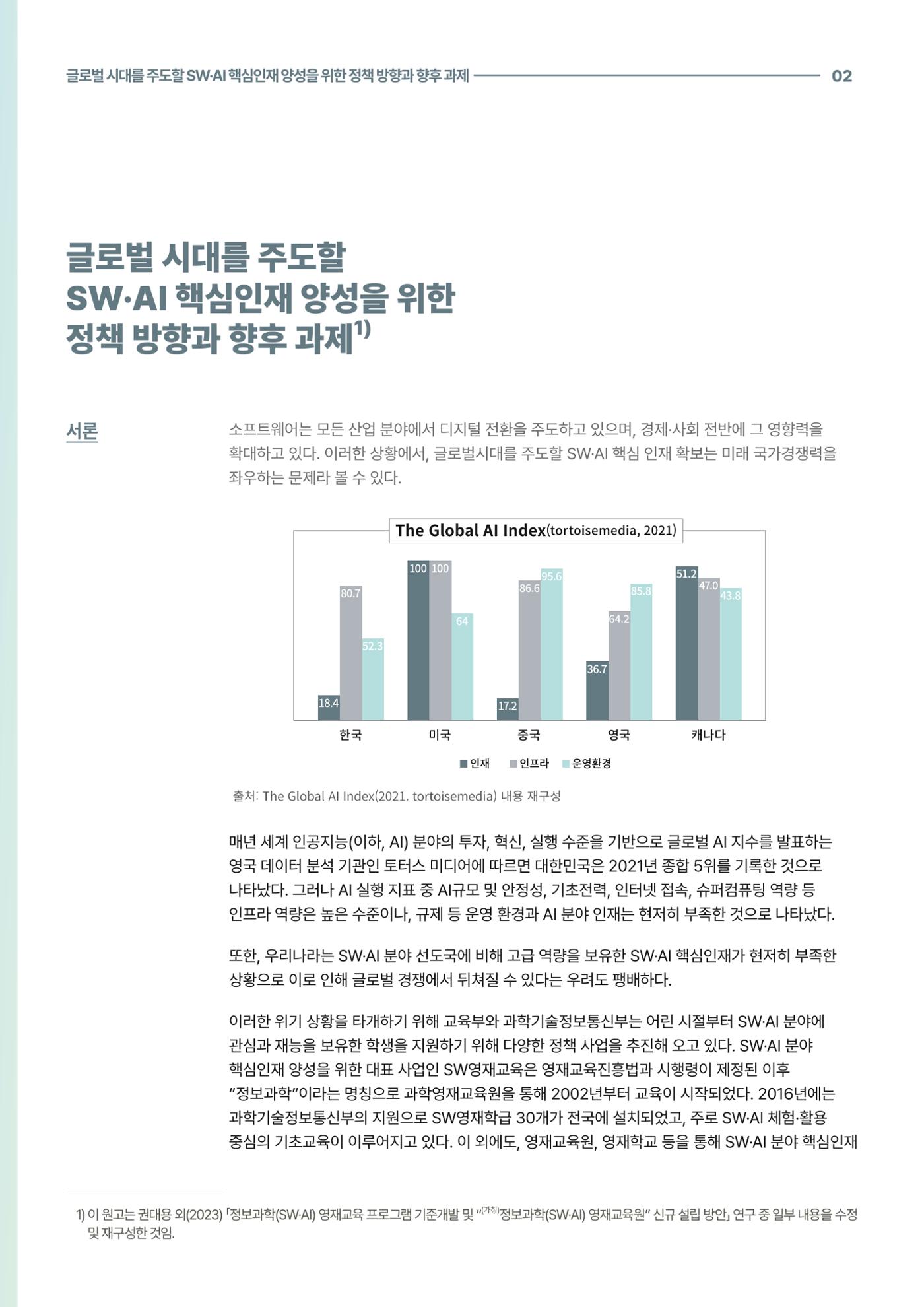 코팩포커스_글로벌 시대를 주도한 swai 핵심인재양성을 위한 정책 방향과 향후 과제 2페이지