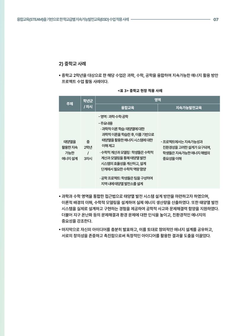 코팩포커스_융합교육을 기반으로 한 학교급별 지속가능발전교육 수업 적용 사례 7페이지