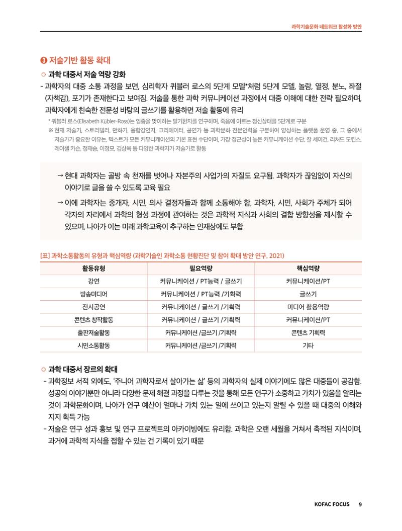 코팩포커스_과학기술문화 네트워크 활성화 방안 9페이지
