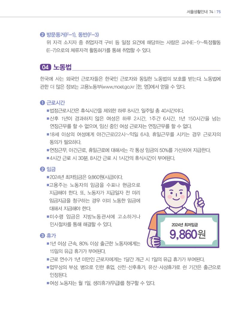 2024 외국인에게 꼭 필요한 서울생활안내 74페이지